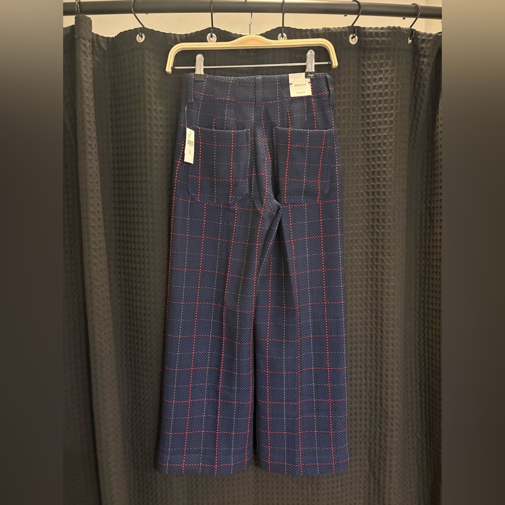 Anthropologie The Merrick White Colette Crop Knit Trousers by Maeve 24  Navy NWT - Picture 5 of 7